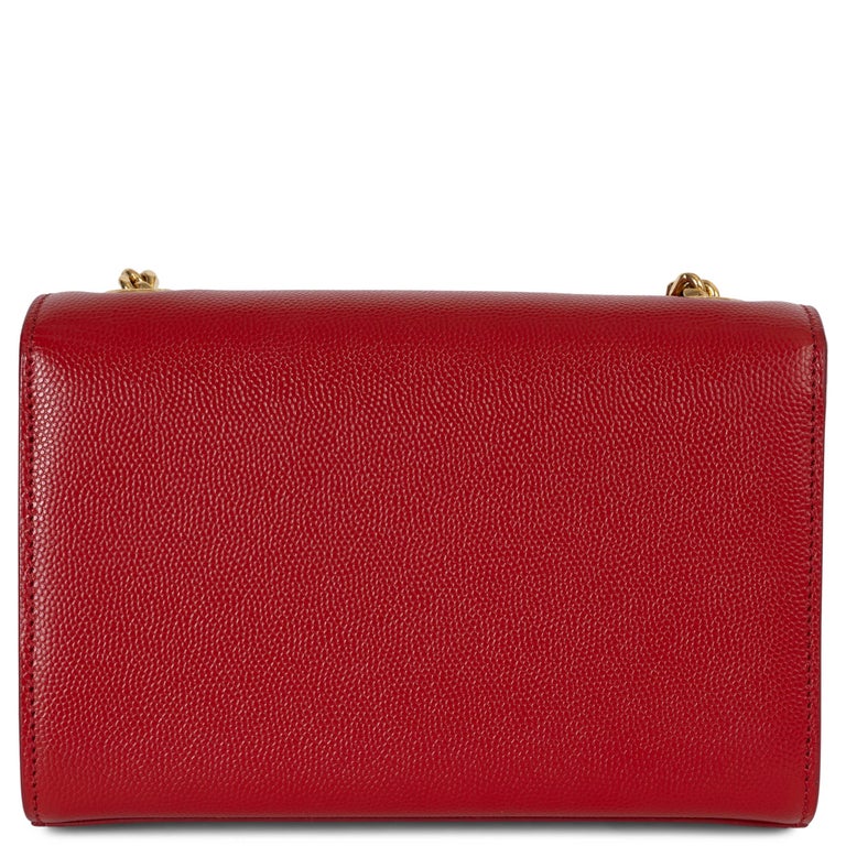 SAINT LAURENT Rote Leder-Umhängetasche aus KATE SMALL MONOGRAM im