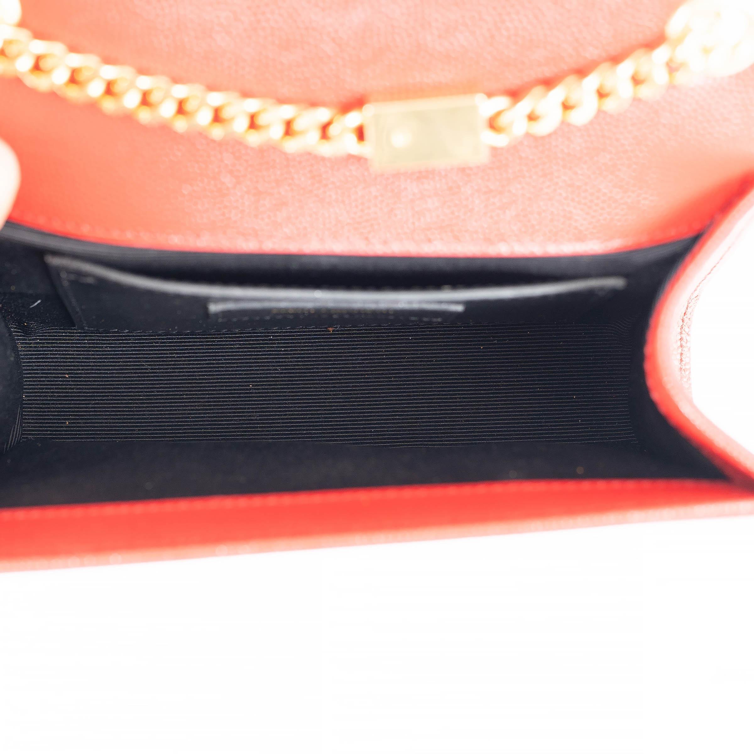 Bolso de hombro KATE SMALL MONOGRAM de piel roja SAINT LAURENT en venta 1