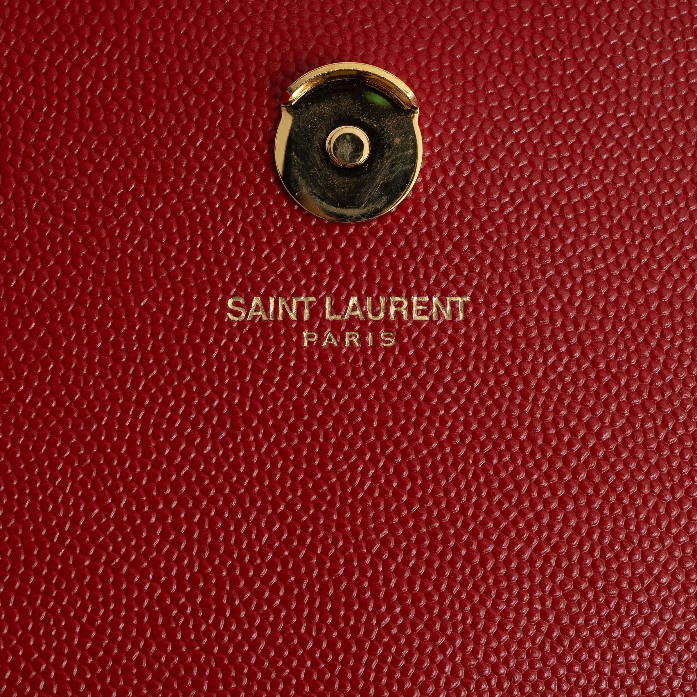 Bolso de hombro KATE SMALL MONOGRAM de piel roja SAINT LAURENT en venta 2