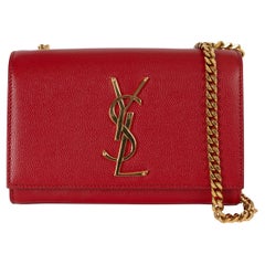 Bolso de hombro KATE SMALL MONOGRAM de piel roja SAINT LAURENT