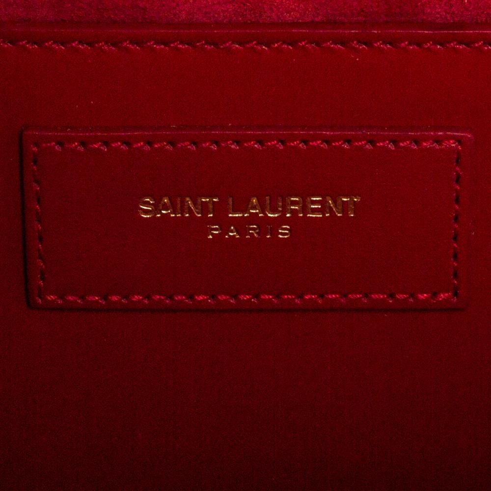 Saint Laurent Red Leather Kate Tassel Clutch 3