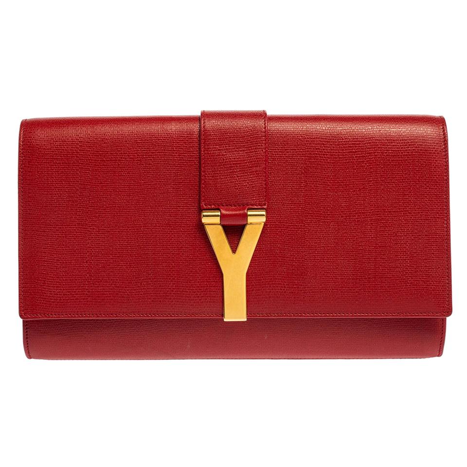 ysl red clutch