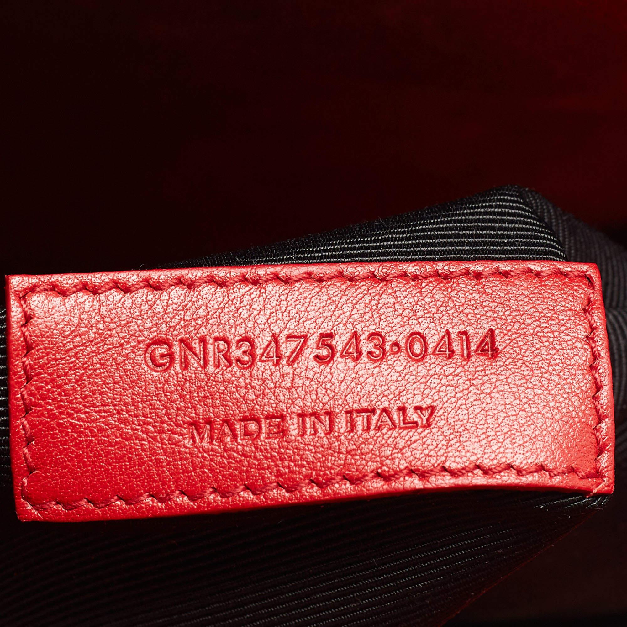Saint Laurent Red Leather Large Sac De Jour Tote In Good Condition In Dubai, Al Qouz 2