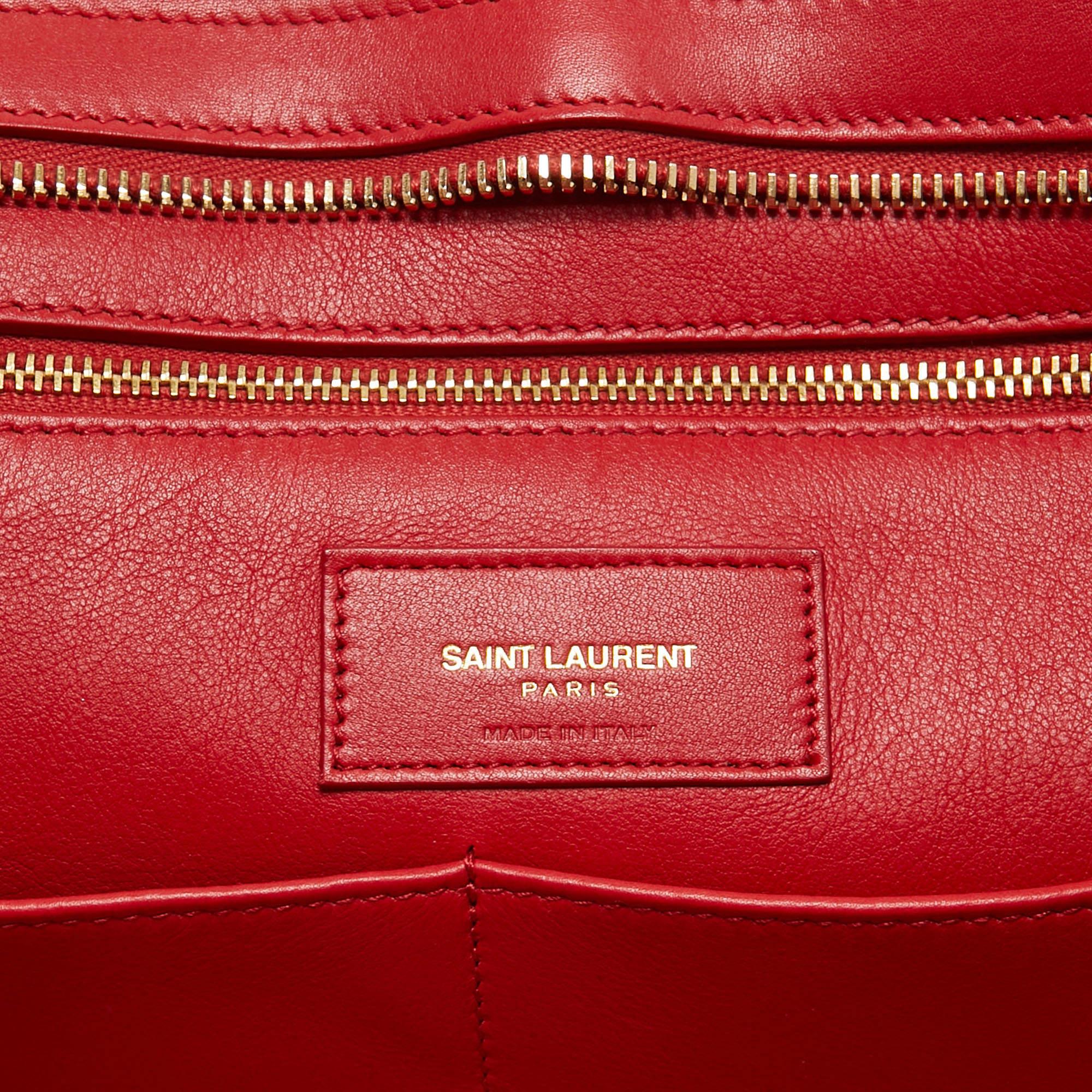 Saint Laurent Red Leather Medium Cabas Chyc Tote 7
