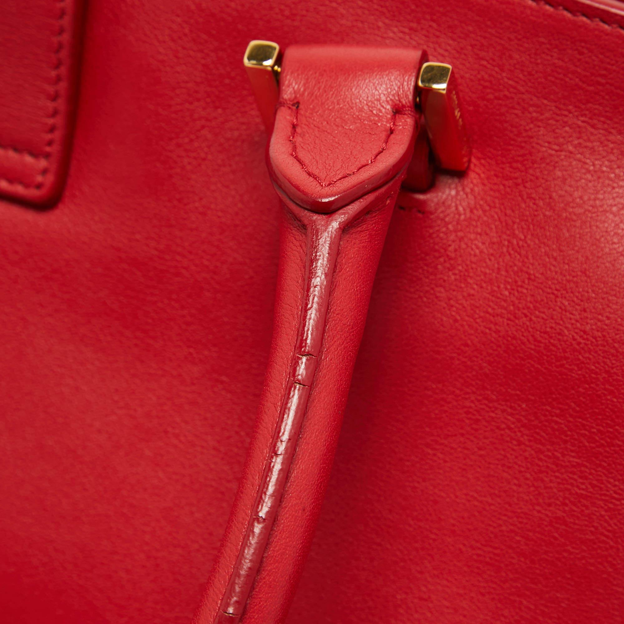 Saint Laurent Red Leather Medium Cabas Chyc Tote 1