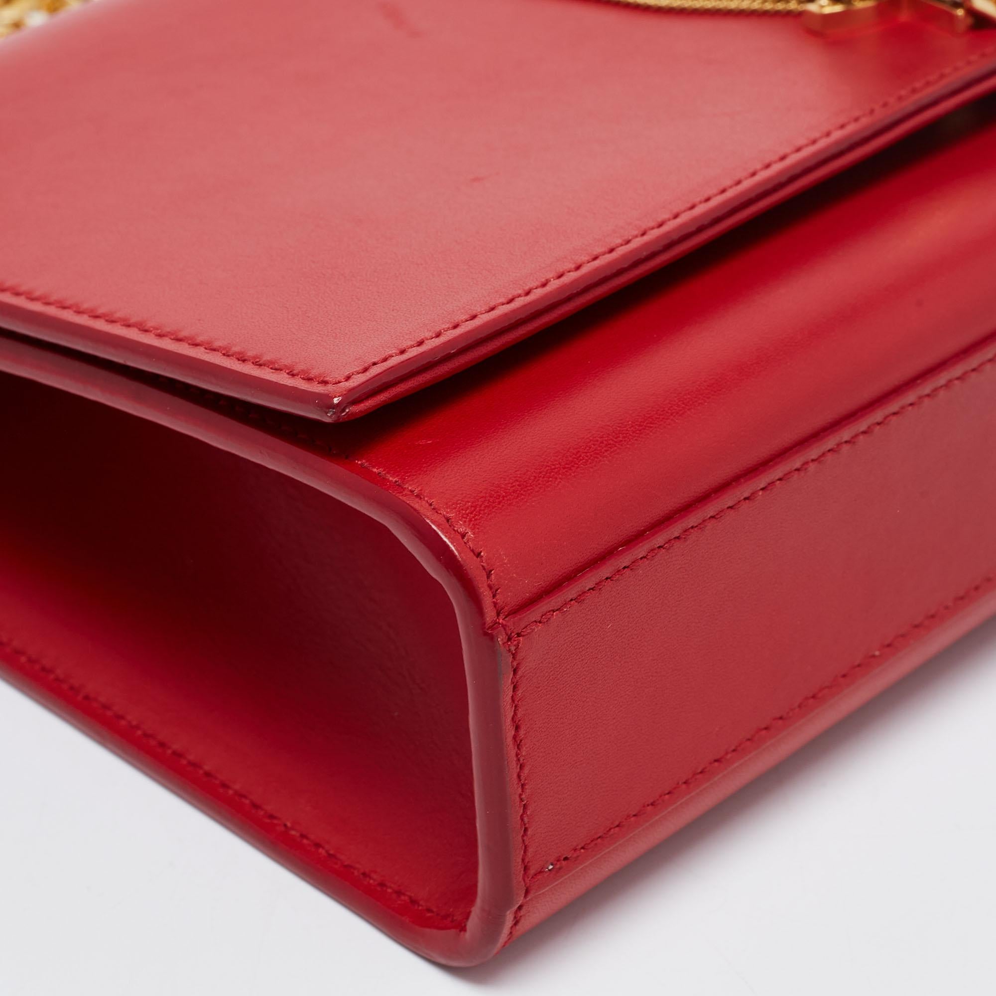 Saint Laurent Red Leather Medium Kate Tassel Shoulder Bag 6
