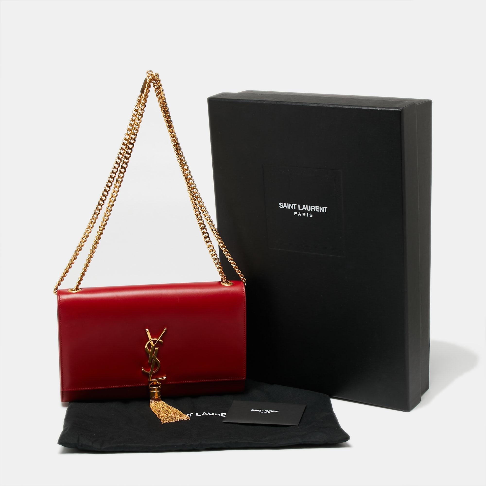 Saint Laurent Red Leather Medium Kate Tassel Shoulder Bag 7