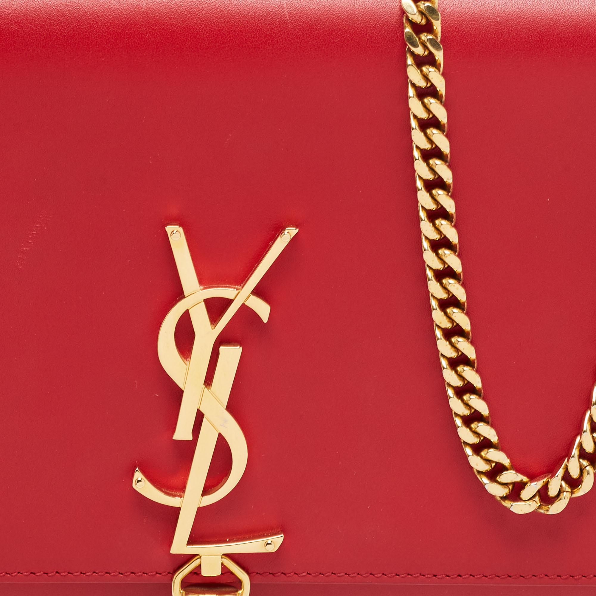 Saint Laurent Red Leather Medium Kate Tassel Shoulder Bag 9