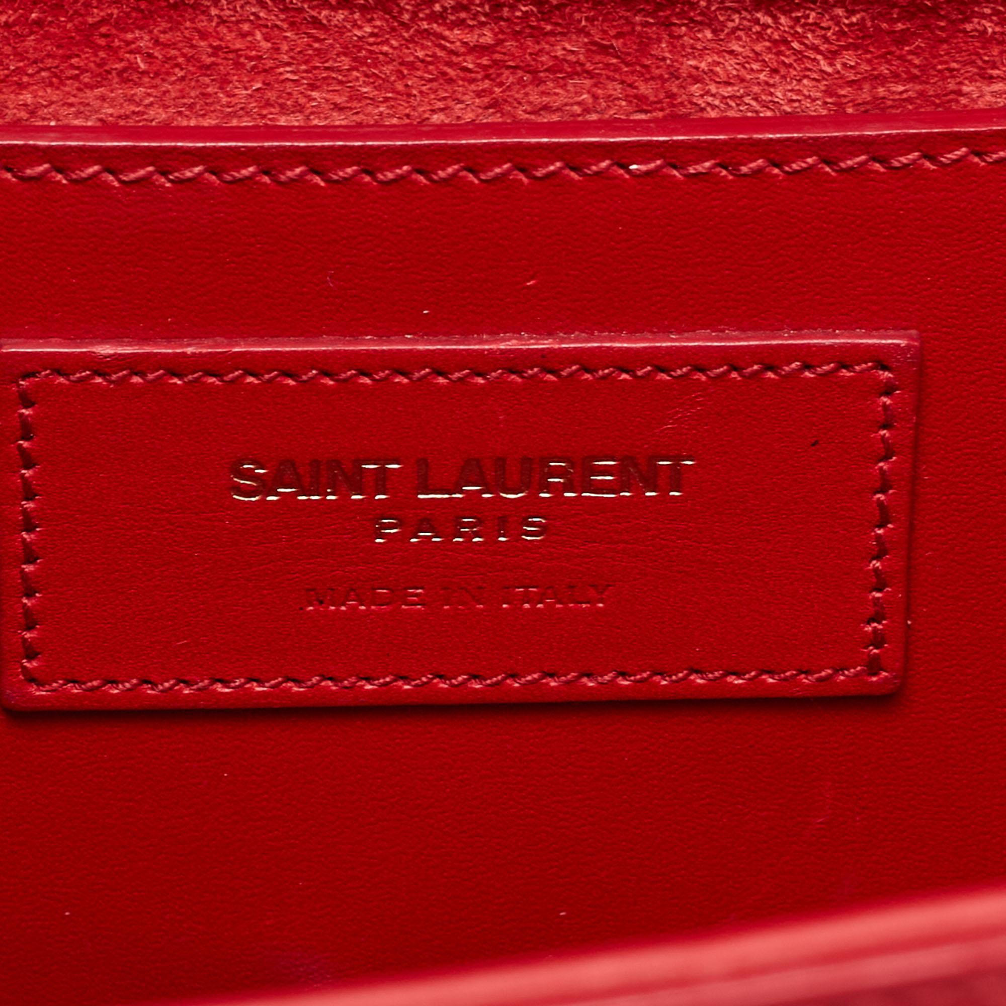 Women's Saint Laurent Red Leather Medium Kate Tassel Shoulder Bag