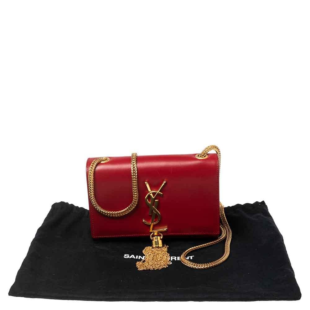 Saint Laurent Red Leather Small Kate Tassel Crossbody Bag 5