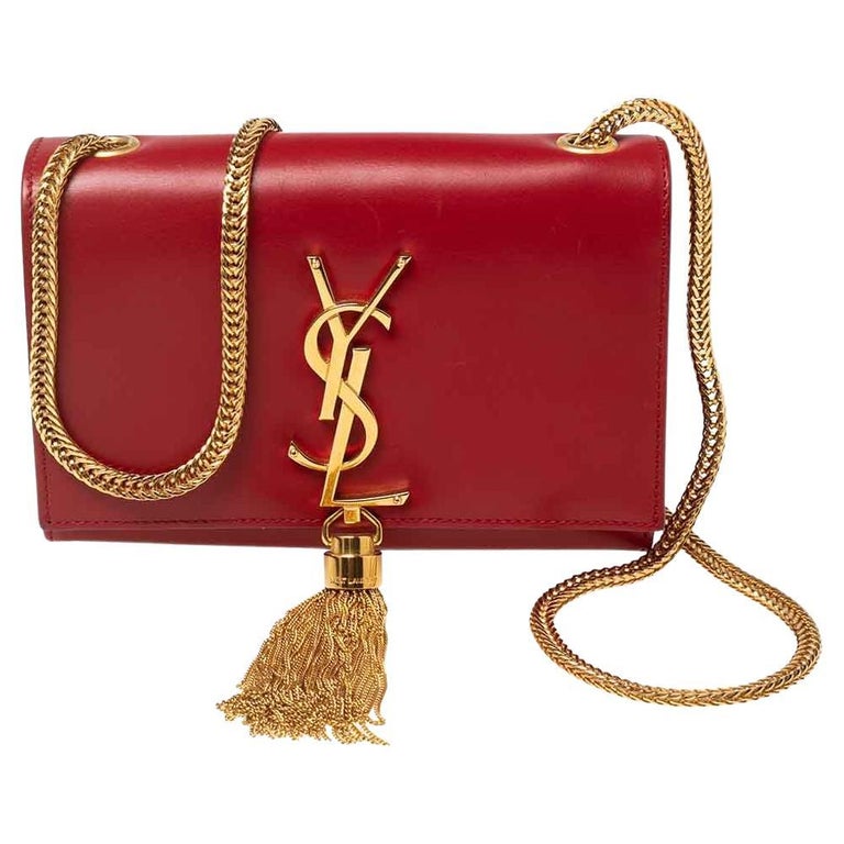 Ysl Kate Small Bag Red with Silver Hardware