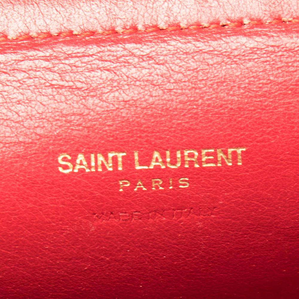 Saint Laurent Red Leather Small Moujik Top Handle Bag 3