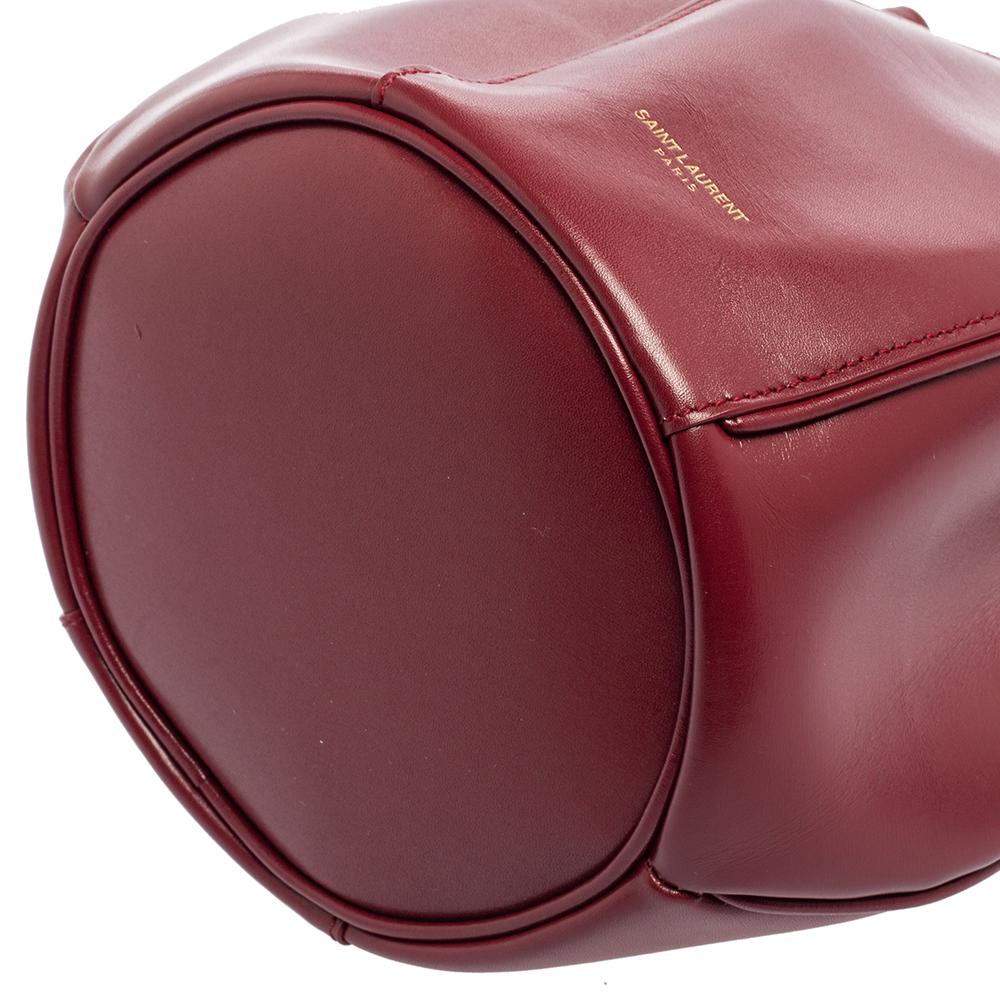 Saint Laurent Red Leather Small Talitha Bucket Bag 3