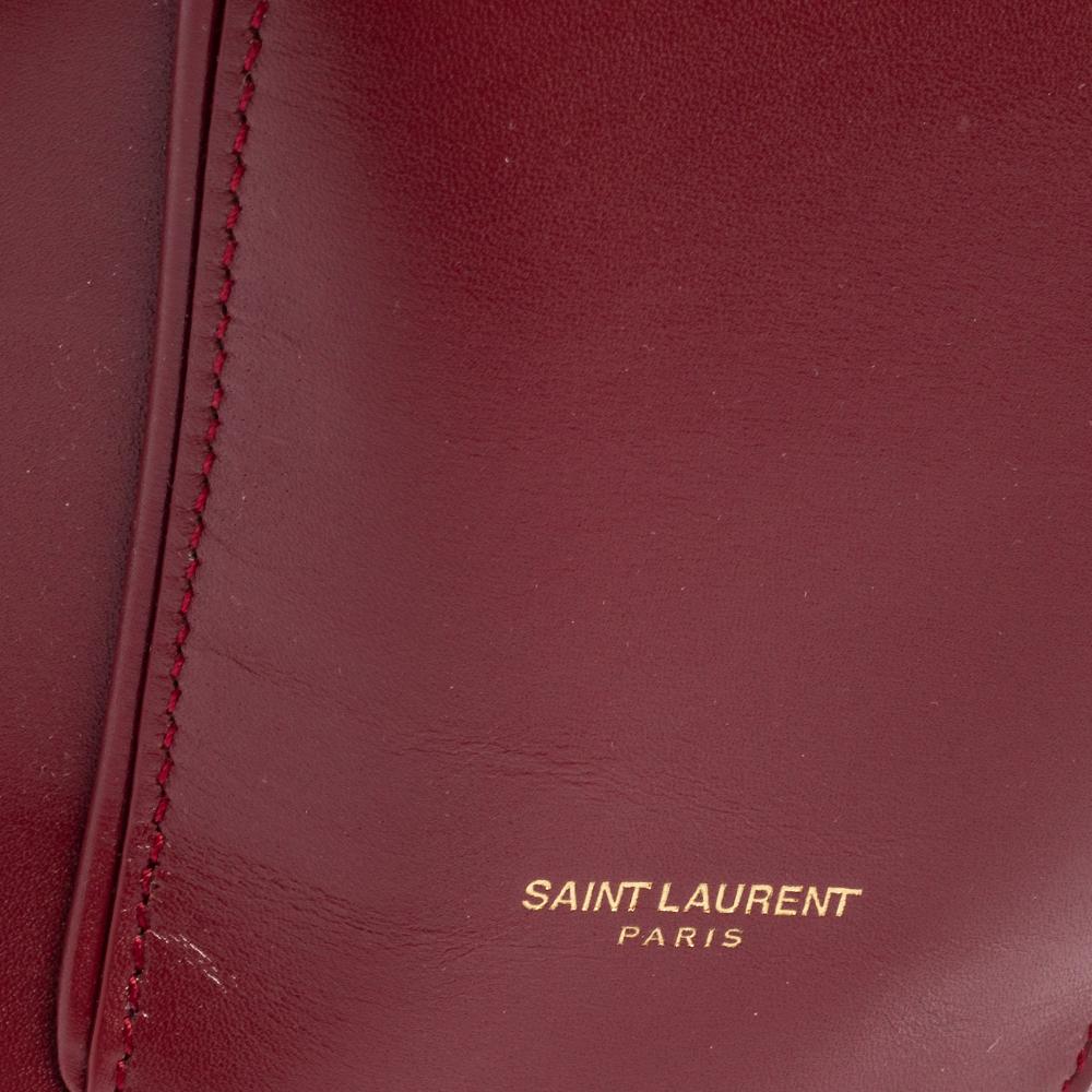 Saint Laurent Red Leather Small Talitha Bucket Bag 5