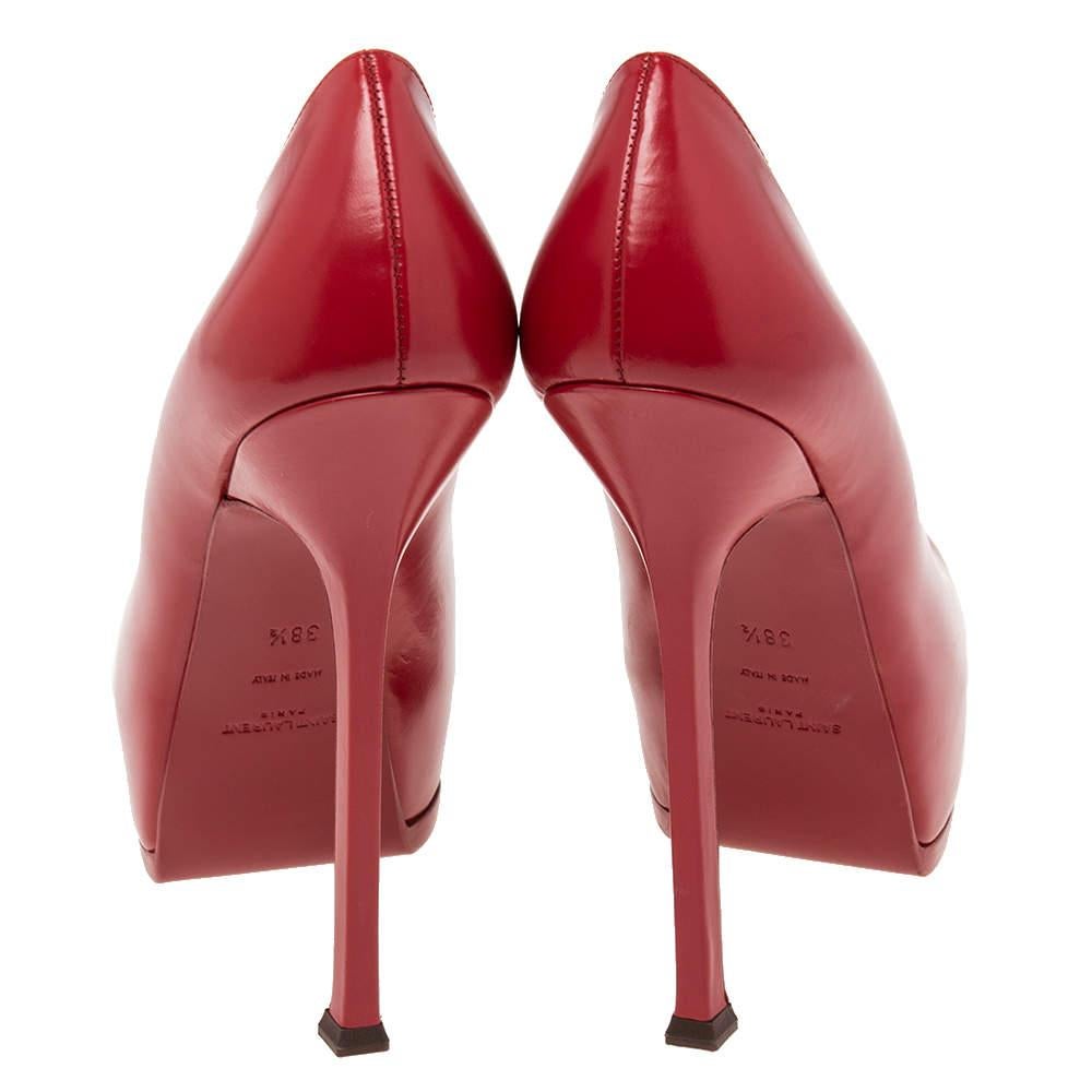  Saint Laurent escarpins Tribtoo en cuir rouge taille 38,5 Pour femmes 