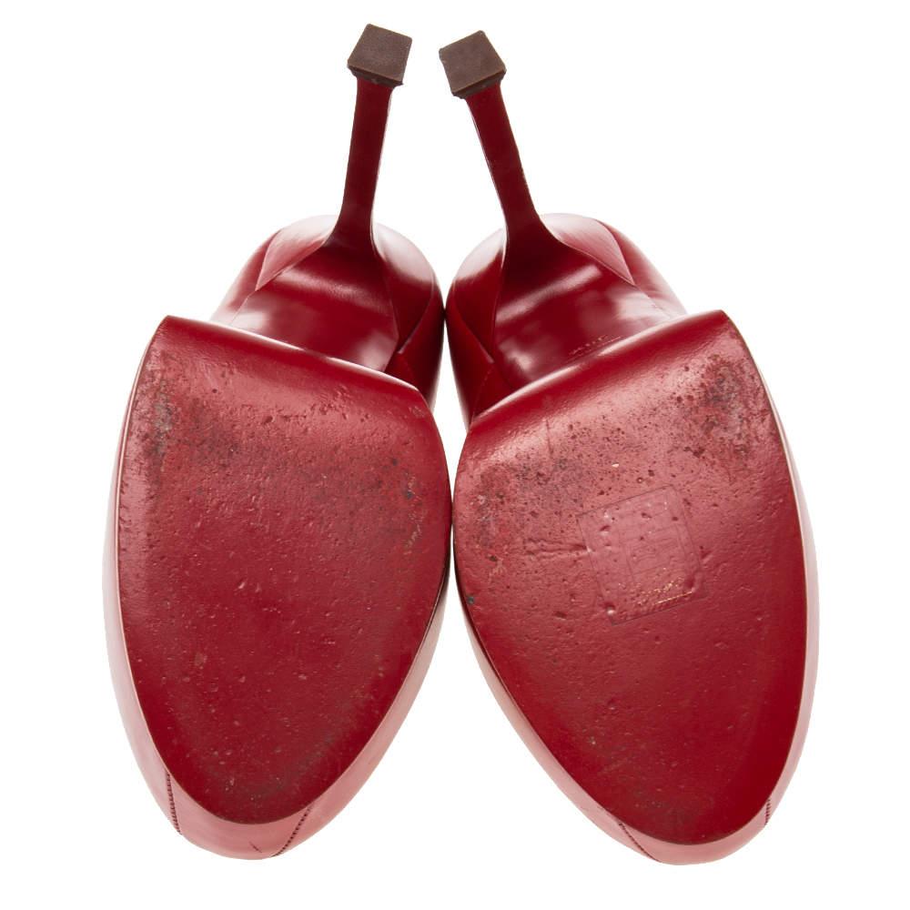 Saint Laurent escarpins Tribtoo en cuir rouge taille 38,5 1