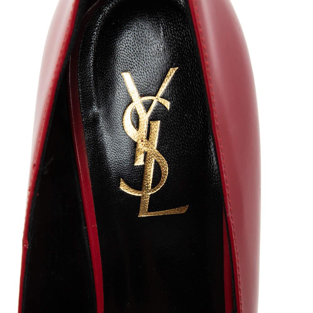 Saint Laurent escarpins Tribtoo en cuir rouge taille 38,5 2