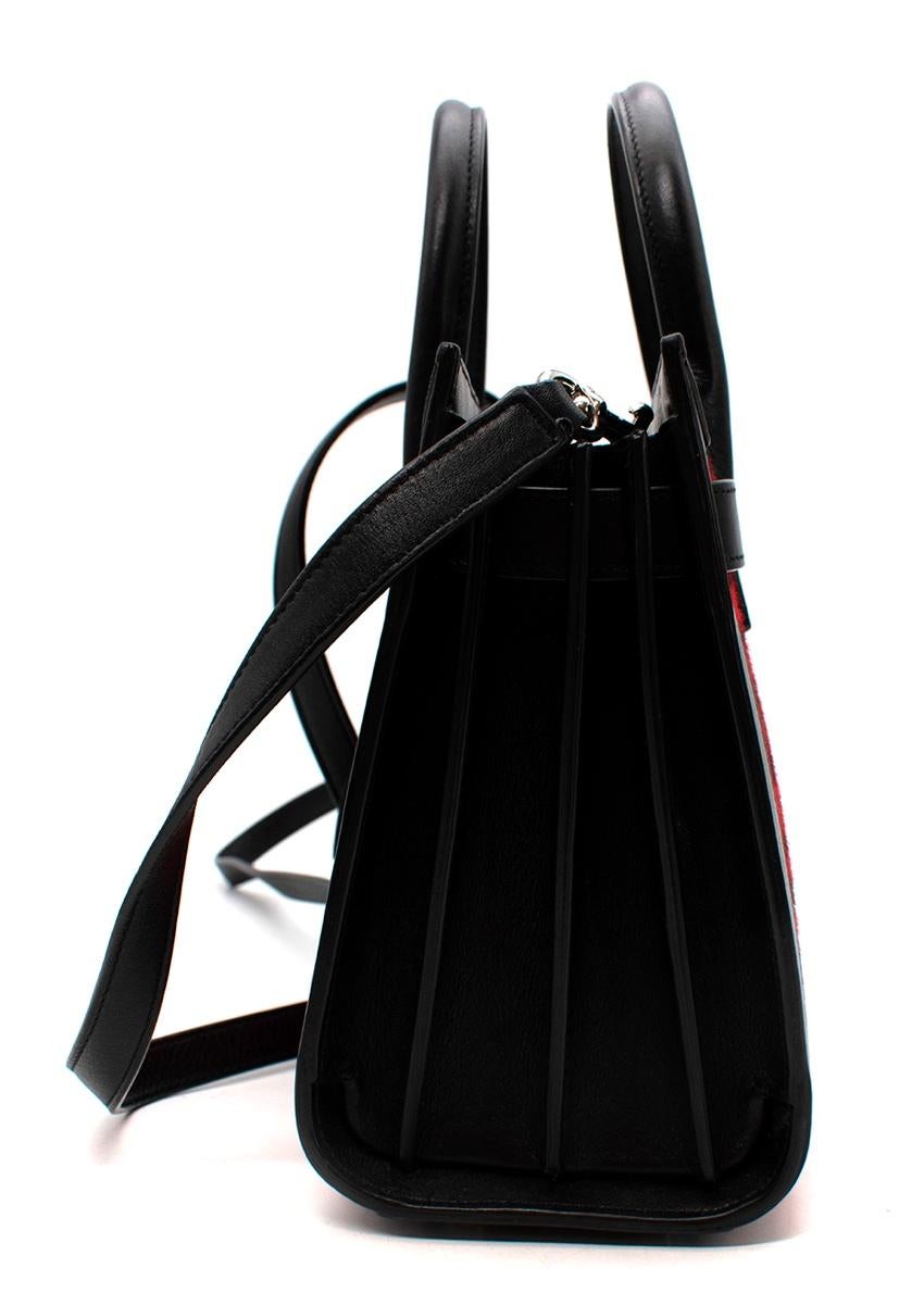 Saint Laurent Rote Nano Sac du Jour Tasche aus Kalbsleder mit Leopardenmuster im Zustand „Hervorragend“ im Angebot in London, GB