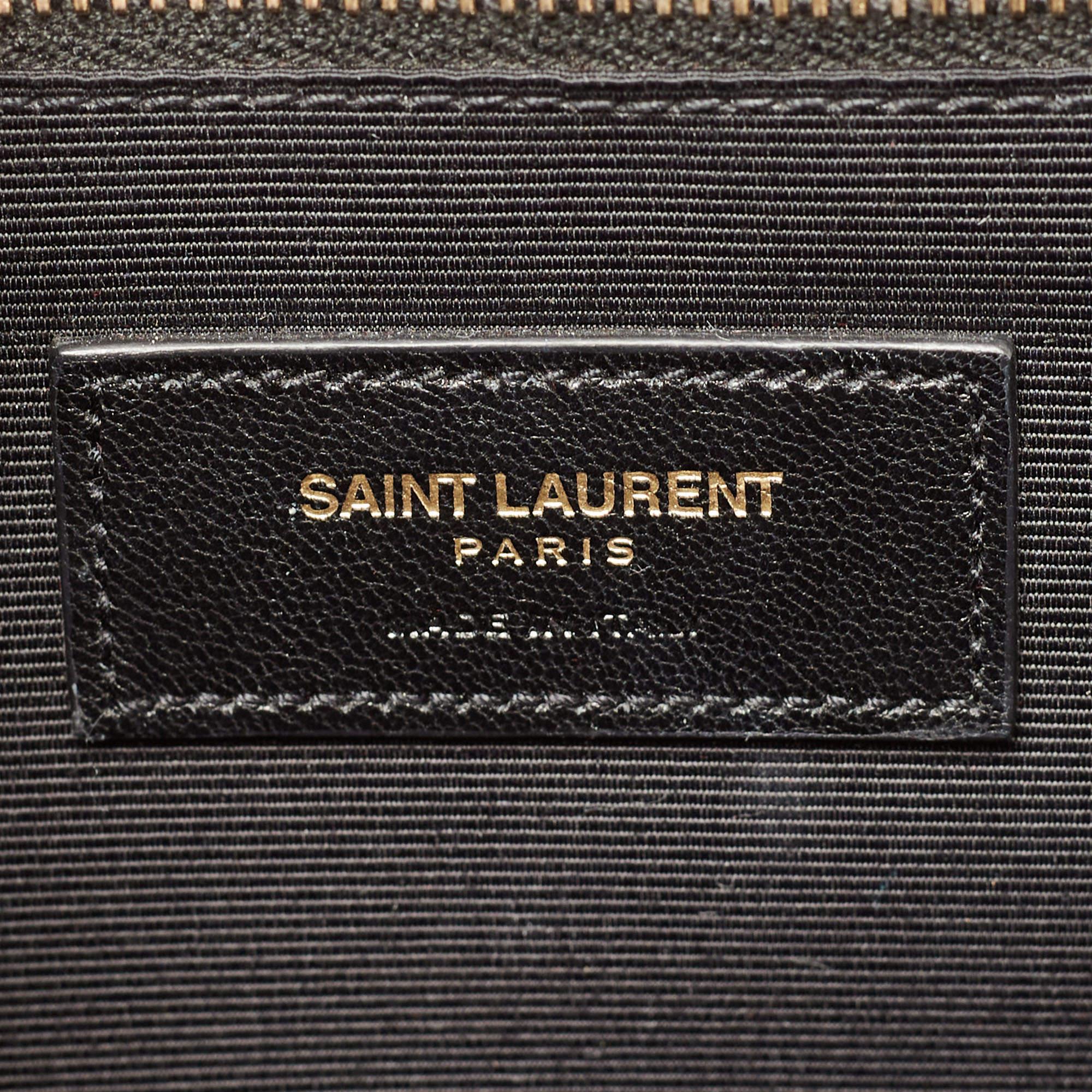 Saint Laurent Red Matelassé Leather Large Monogram Envelope Shoulder Bag 3
