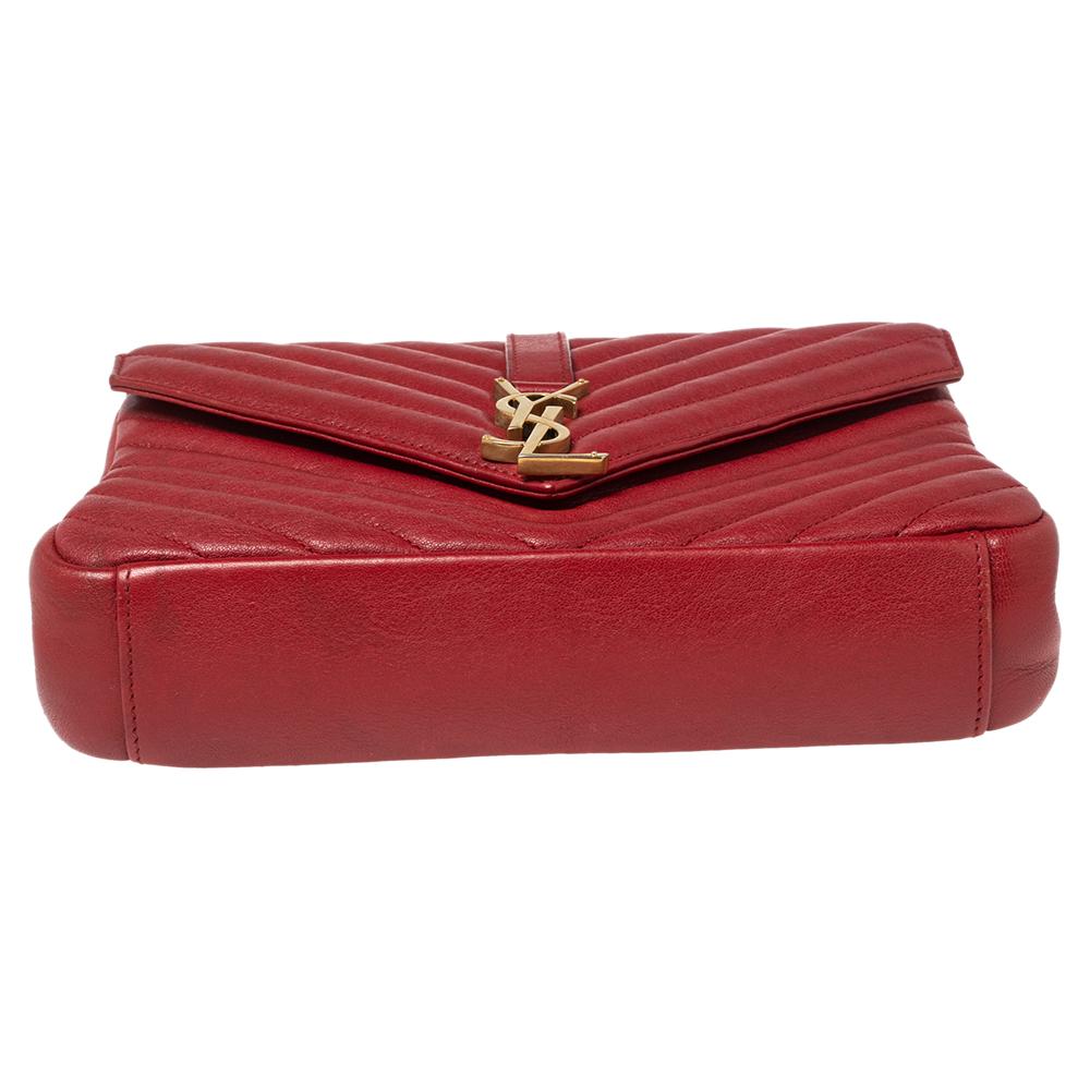 ysl college bag red