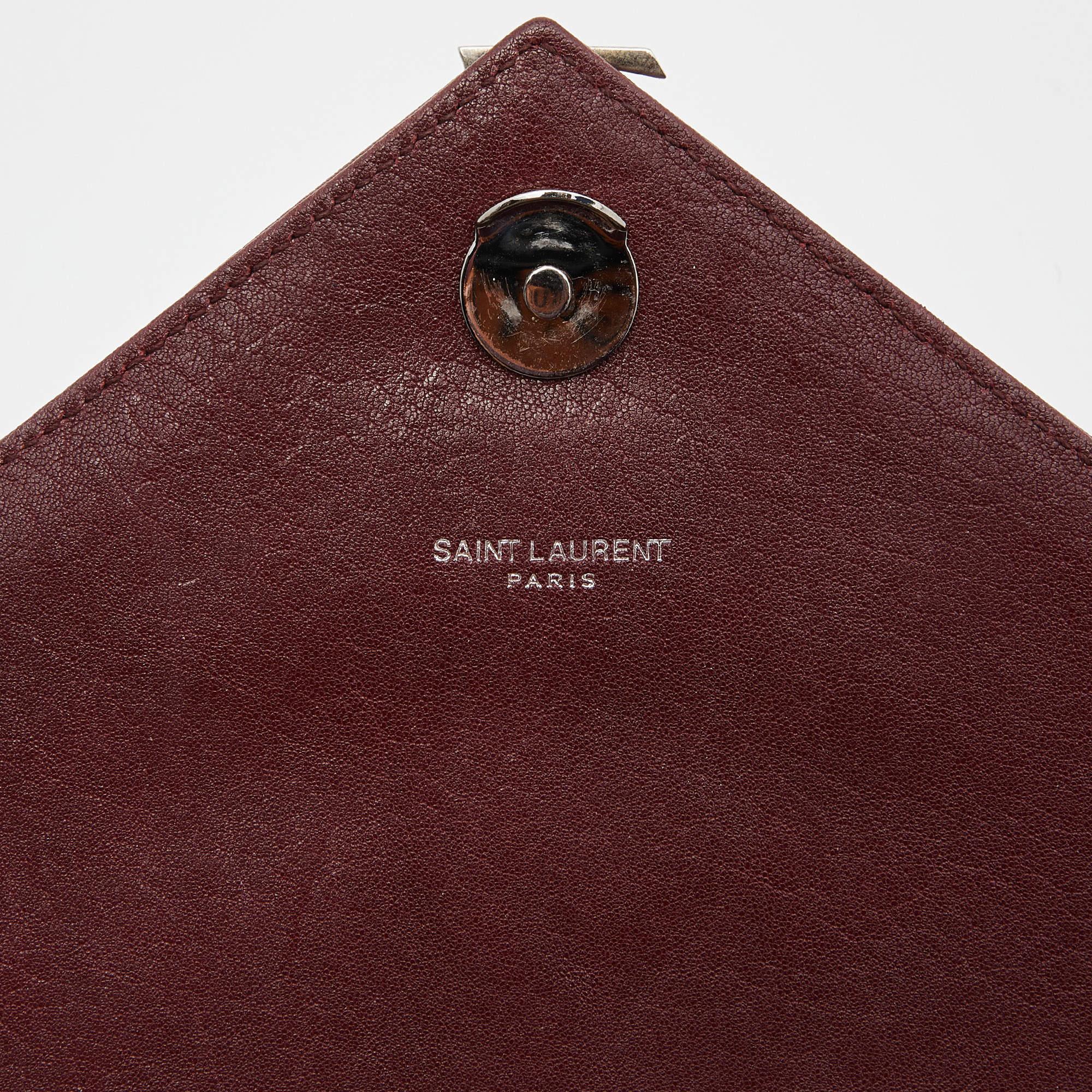 Saint Laurent Red Matelassé Leather Medium College Top Handle Bag 2