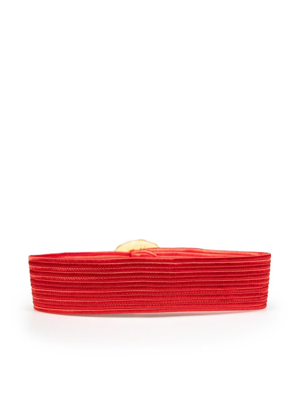 Saint Laurent Red Passementerie Buckle Belt In Good Condition For Sale In London, GB