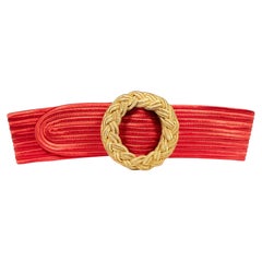 Cintura con fibbia Saint Laurent Red Passementerie