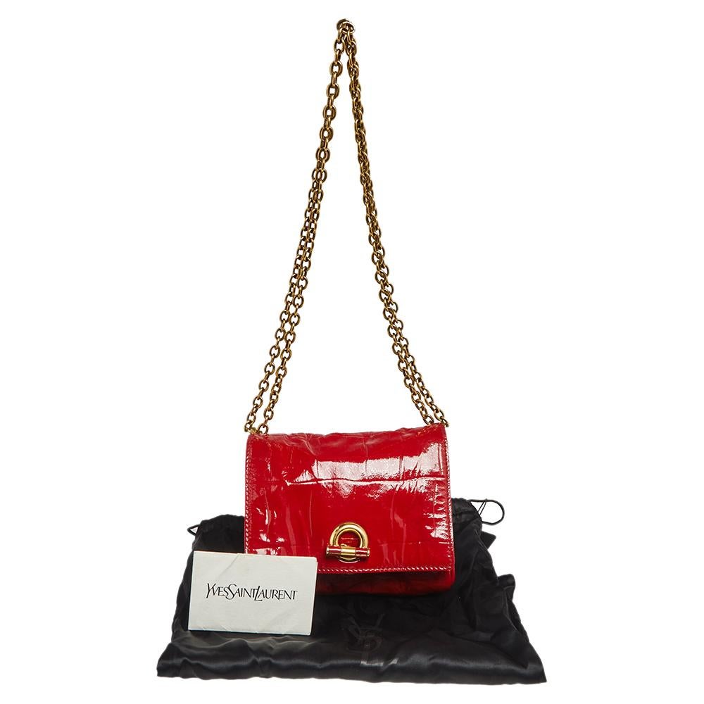 Saint Laurent Red Patent Leather Crossbody Bag 5