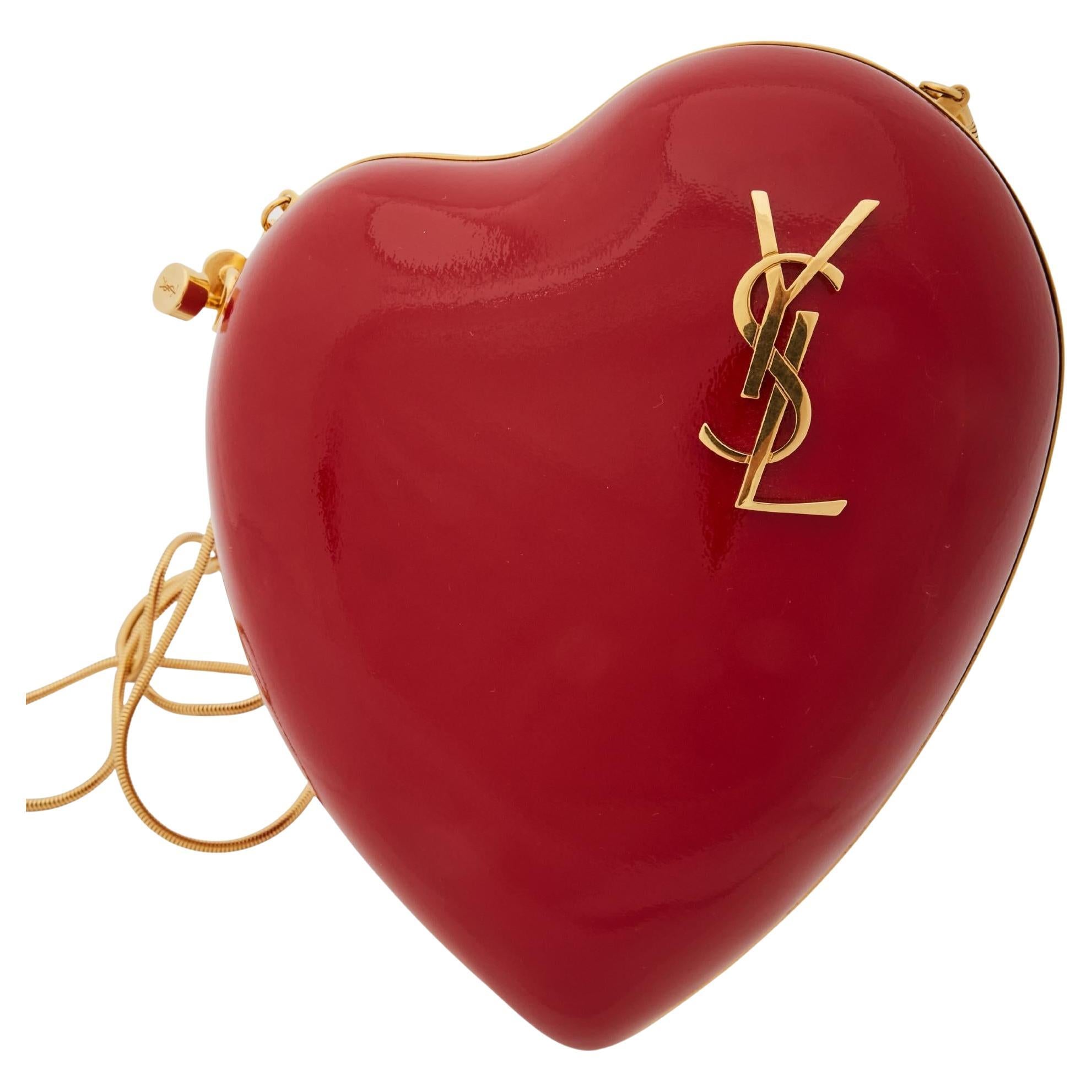 Saint Laurent Red Patent Leather Love Box Heart (466212)