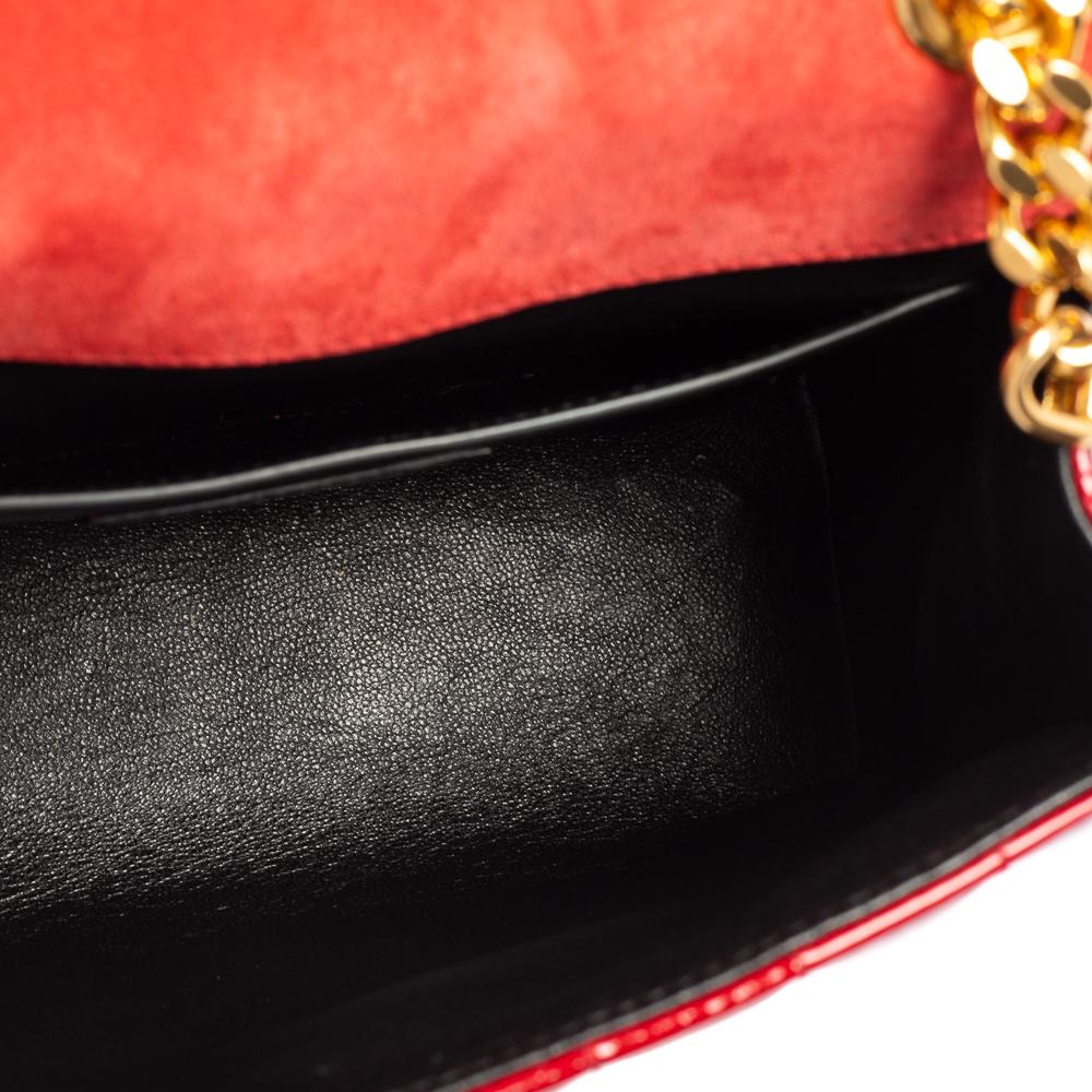 Saint Laurent Red Patent Leather Medium Vicky Quilted Flap Shoulder Bag 7