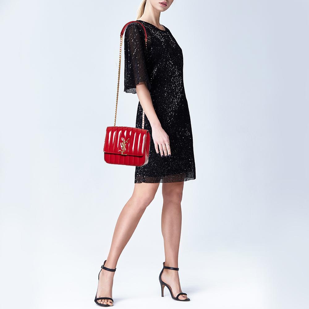 ysl red patent leather bag