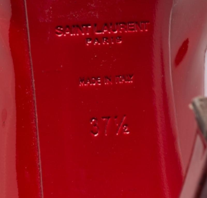 Saint Laurent Bombas de plataforma Tribtoo de charol rojo talla 37.5 Rojo en venta