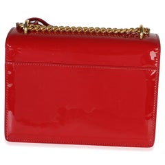 Saint Laurent Red Patent Small Monogram Sunset Chain Bag