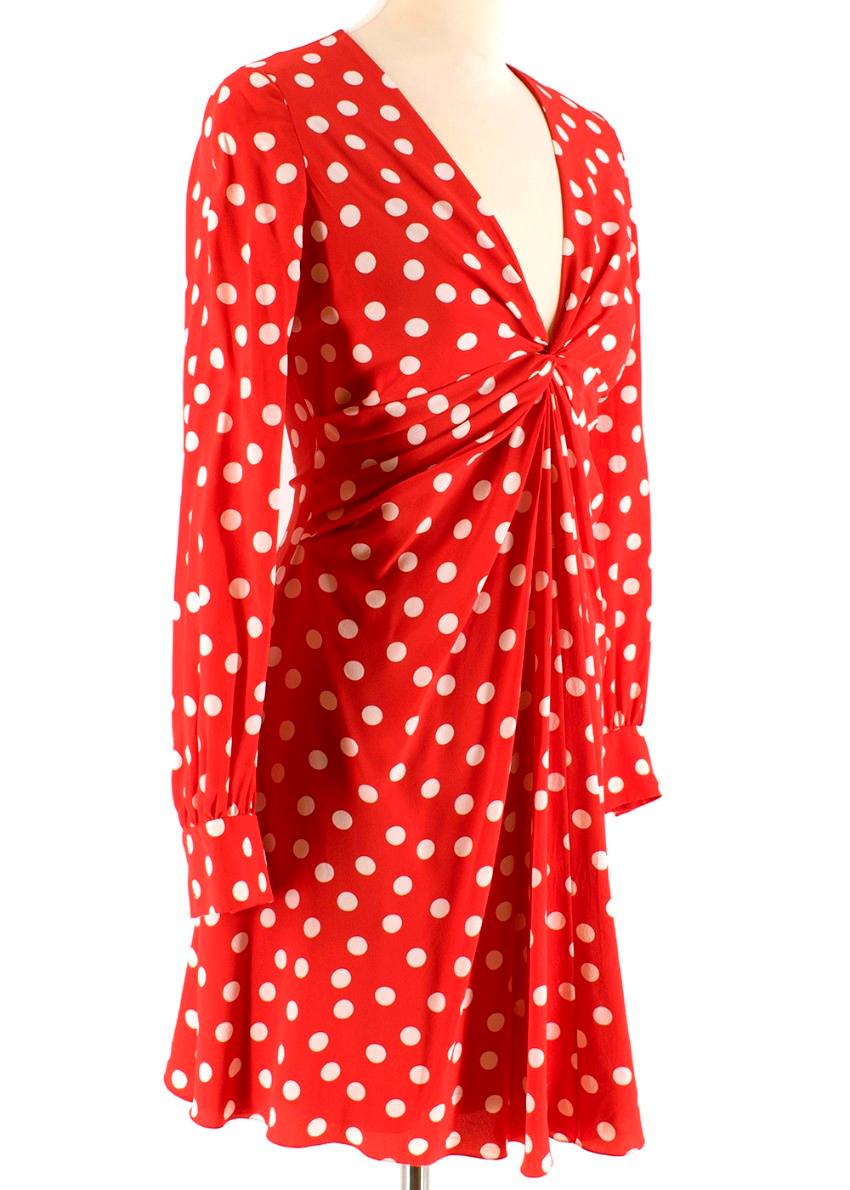 saint laurent polka dot dress