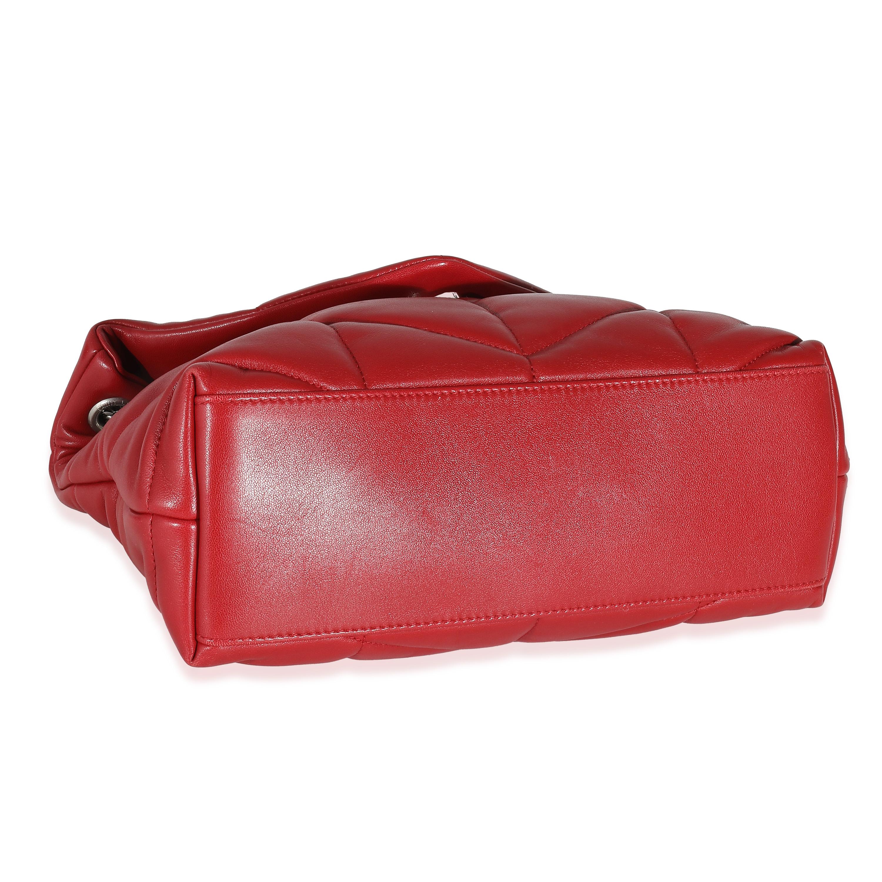 Listing Title: Saint Laurent Red Quilted Lambskin Small Loulou Puffer
SKU: 137350
Condition: Pre-owned 
Condition Description: Named after Loulou de la Falaise, the Loulou bag from Saint Laurent is an ode to one of the founder's greatest muses. The