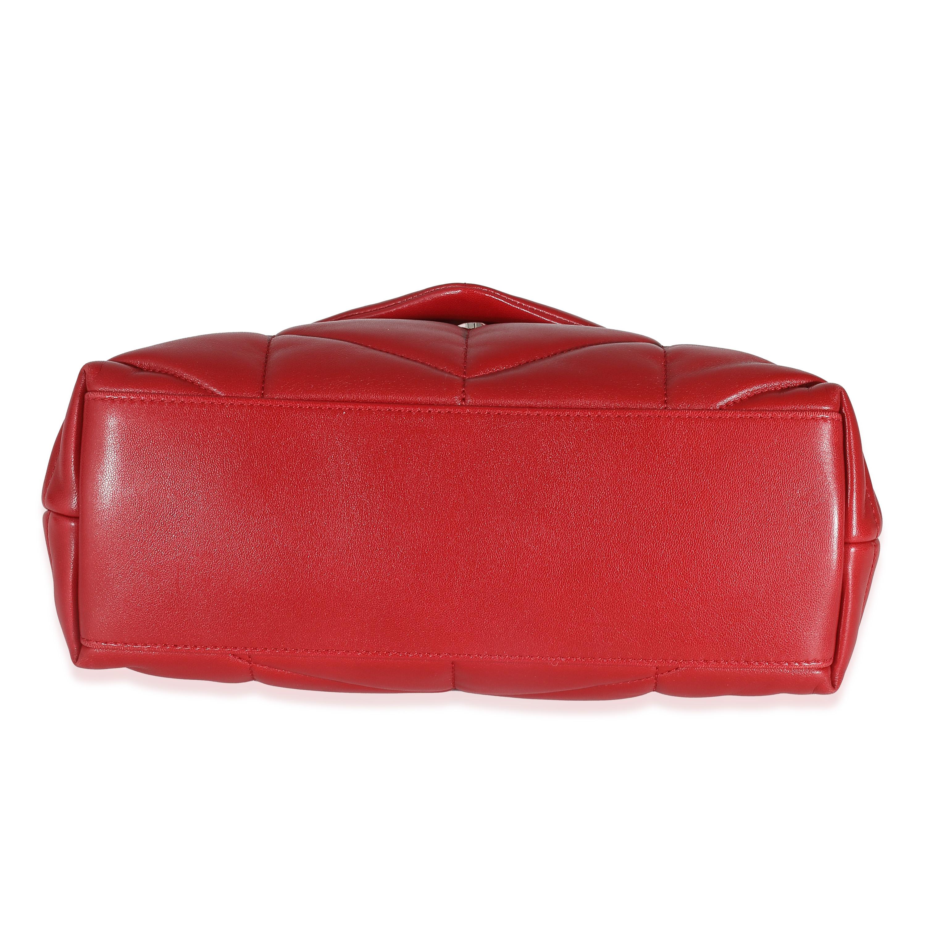 Saint Laurent Red Quilted Lambskin Small Loulou Puffer 1