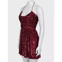 Mini abito di Saint Laurent con paillettes rosse - Taglia S