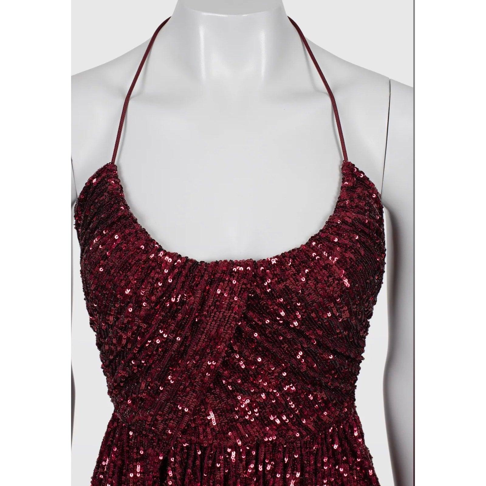 Saint Laurent - Mini robe à paillettes rouge - Taille S Excellent état - En vente à Krakow, PL