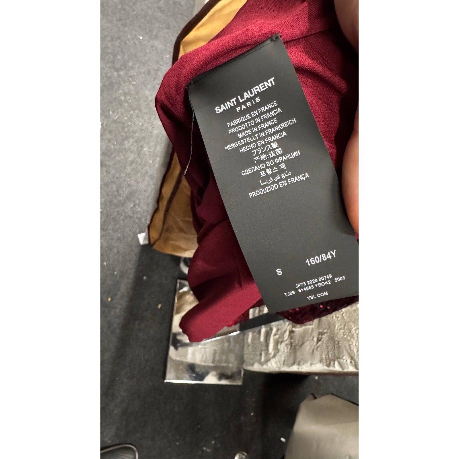 Saint Laurent - Mini robe à paillettes rouge - Taille S en vente 1