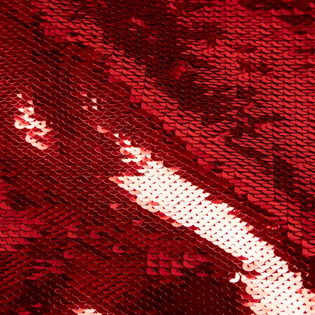 Brown Saint Laurent Red Sequin One Shoulder Mini Dress Size L