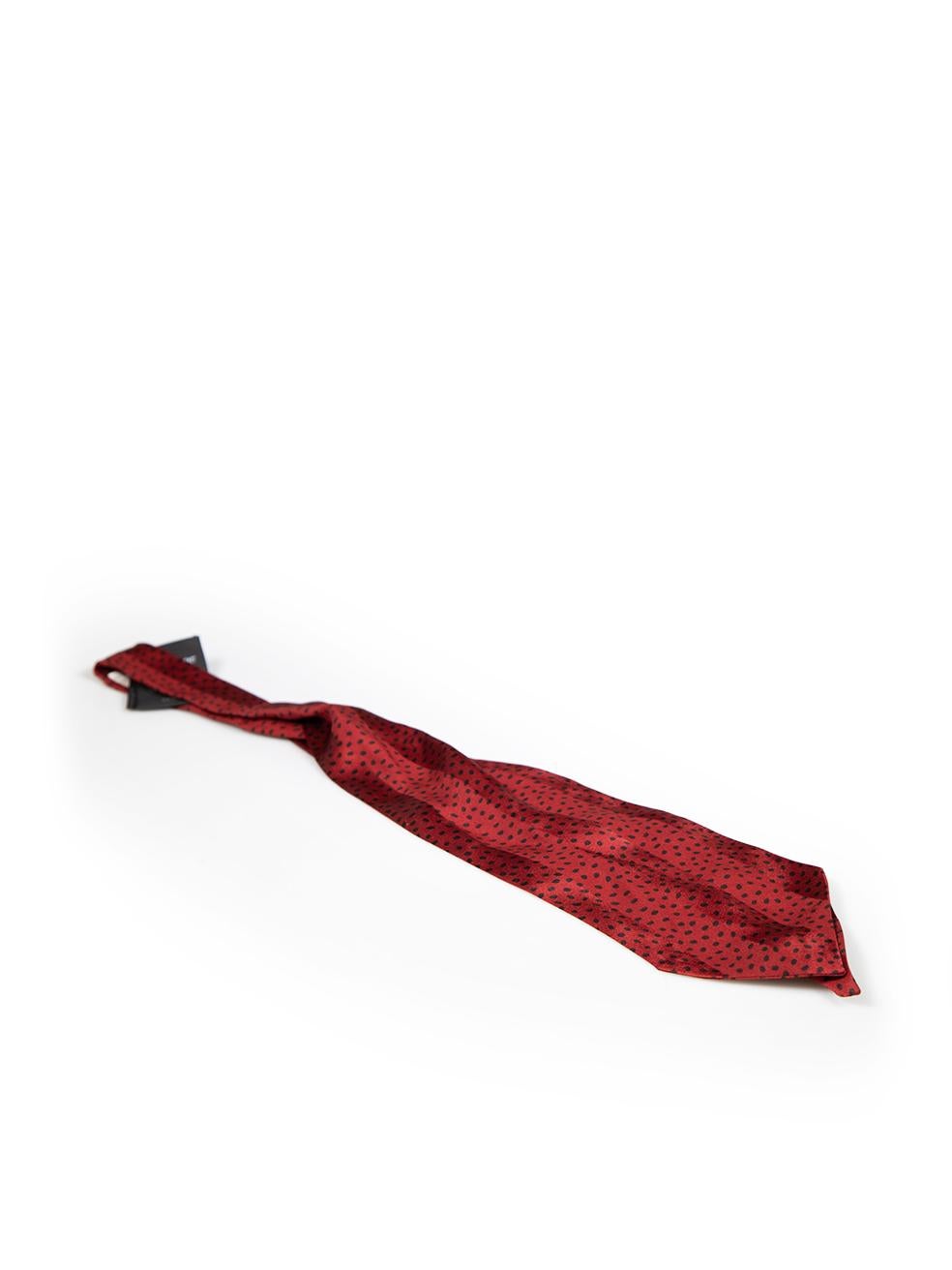 Saint Laurent Red Silk Dot Pattern Neck Scarf In Excellent Condition For Sale In London, GB