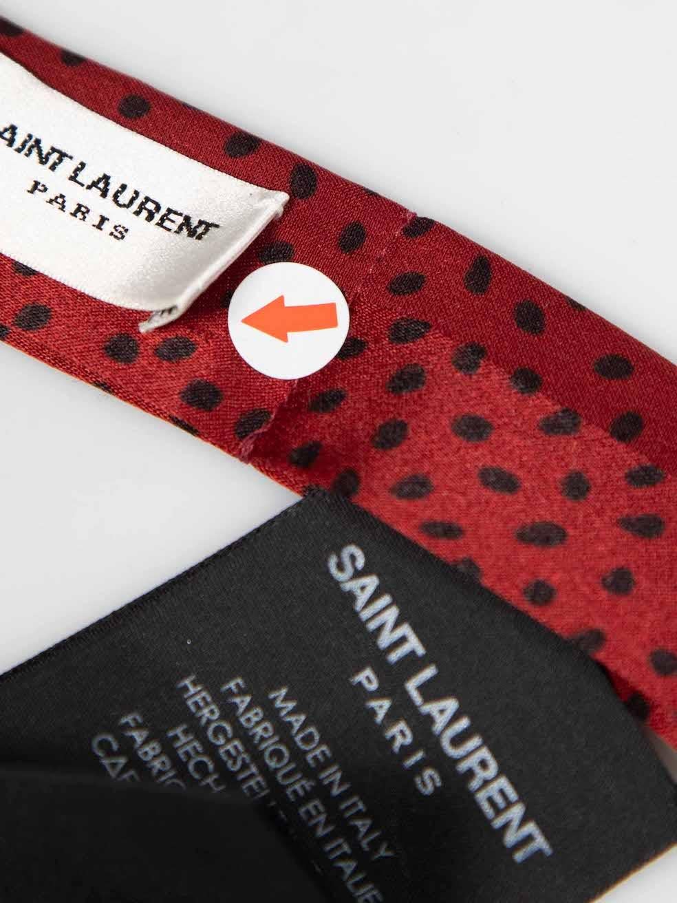 Women's Saint Laurent Red Silk Dot Pattern Neck Scarf For Sale