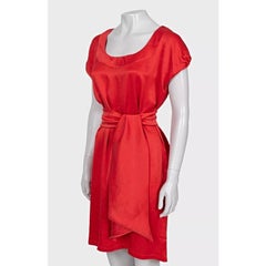 Saint Laurent Red Silk Dress - Size M