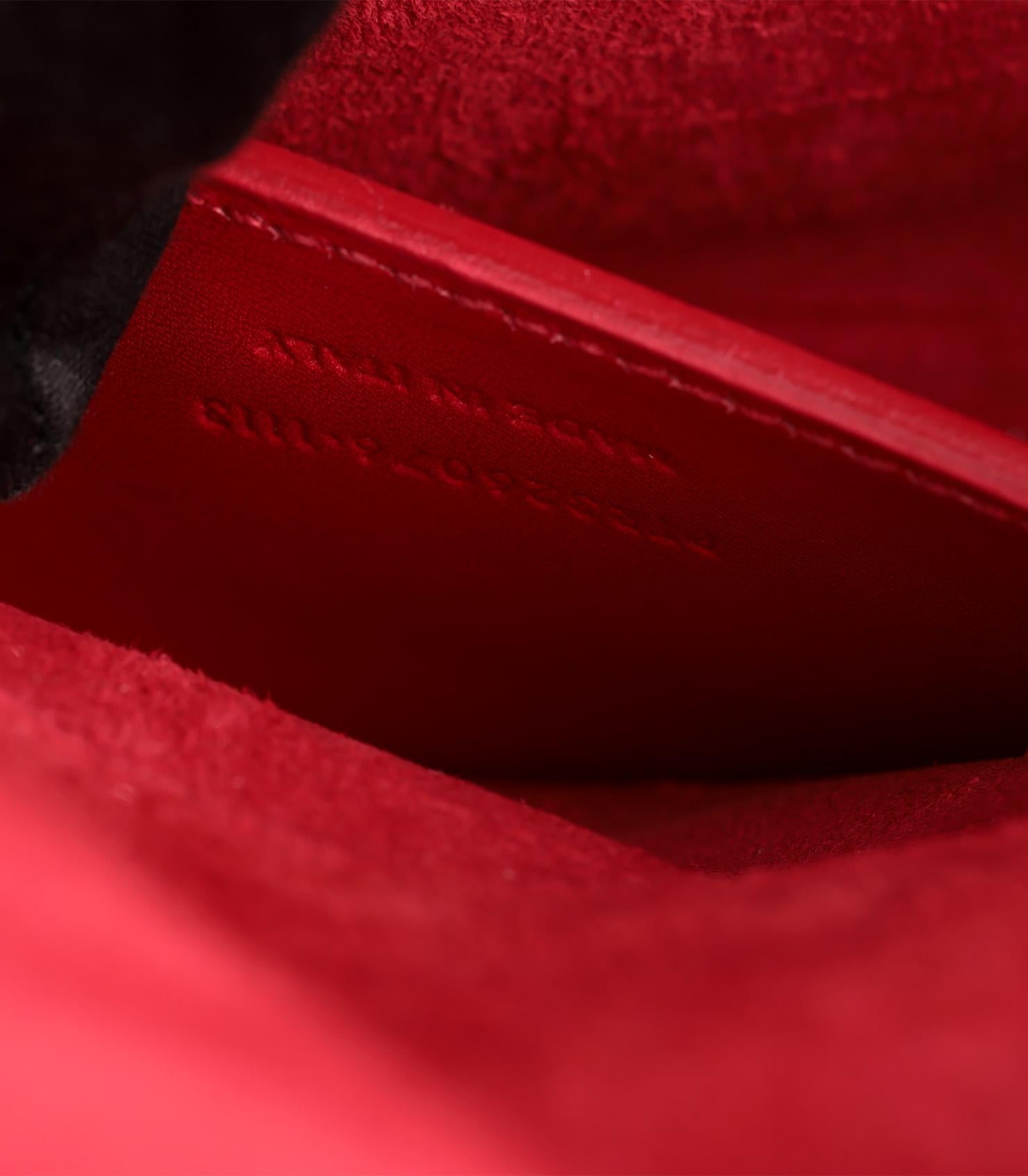 Saint Laurent Red Smooth Calfskin Leather Mini Kate Tassel For Sale 3
