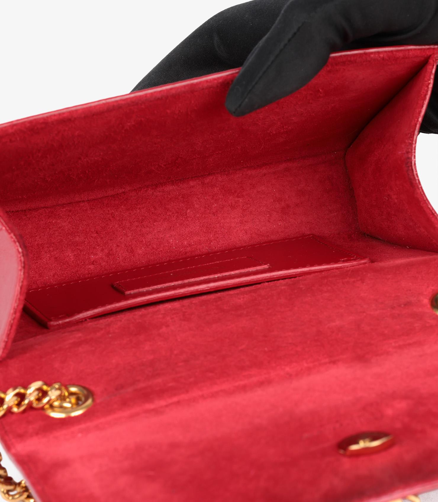 Saint Laurent Red Smooth Calfskin Leather Mini Kate Tassel For Sale 4