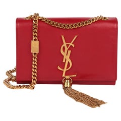 Saint Laurent Rouge Cuir de veau lisse Mini Kate Tassel