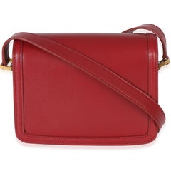 Saint Laurent Red Smooth Calfskin Small Solferino Satchel