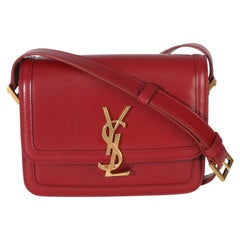 Saint Laurent Red Smooth Calfskin Small Solferino Satchel