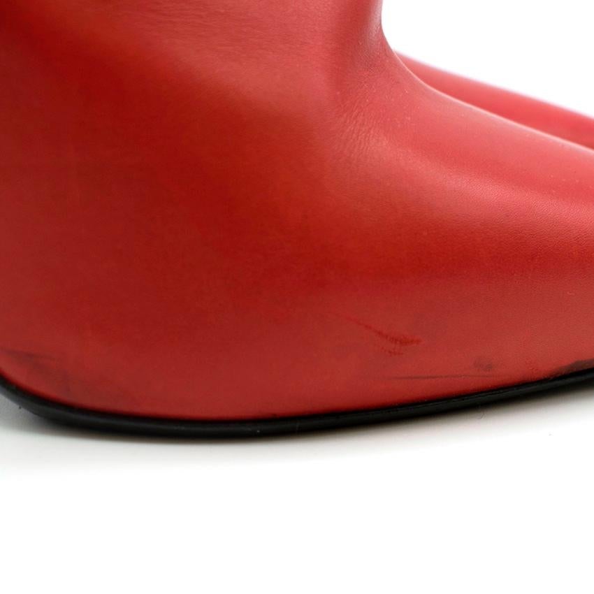 Red Saint Laurent red stiletto Chelsea boots 39 