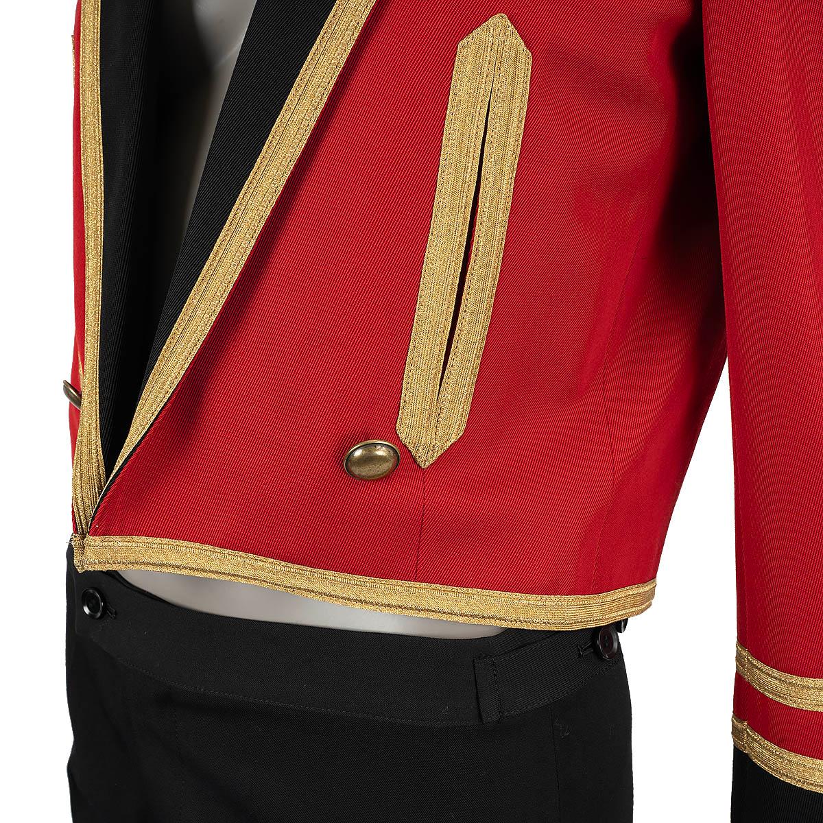 SAINT LAURENT red wool 2015 SPENCER MILITARY Jacket 40 M 2